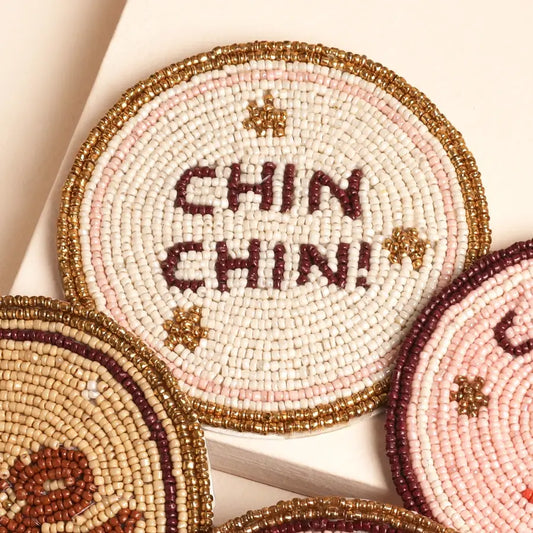 Festive Beaded Set of 4 Coasters - Create the Perfect Christmas Tablescape!