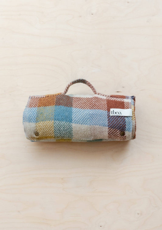 Rainbow Checker Recycled Wool Beach & Picnic Blanket