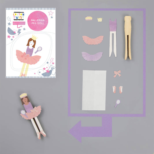 Cotton Twist Ballerina Peg Doll Mini Craft Kit