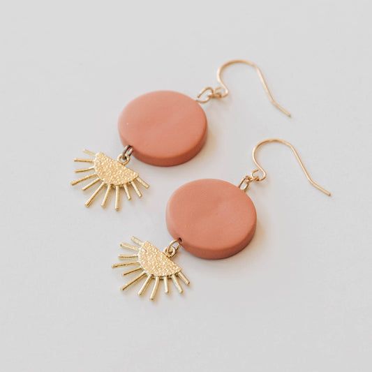 Sunset Earrings in Peach