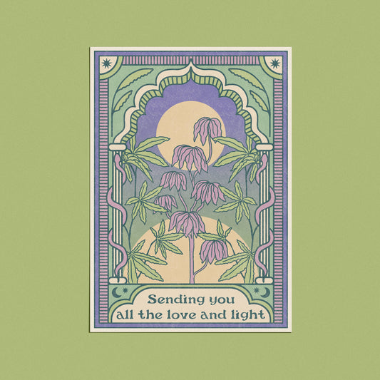 Sending Love + Light Greeting Card