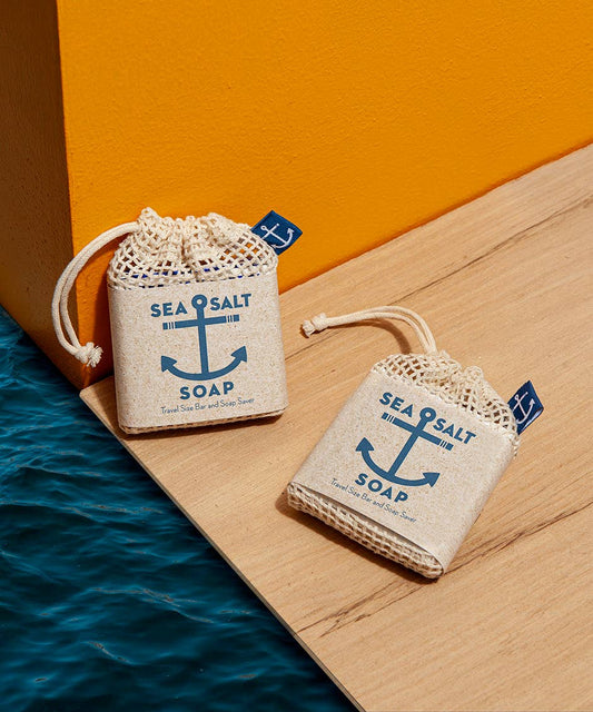 Icelandic Sea Salt Soap Travel Size Bar & Soap Saver Travel Bag