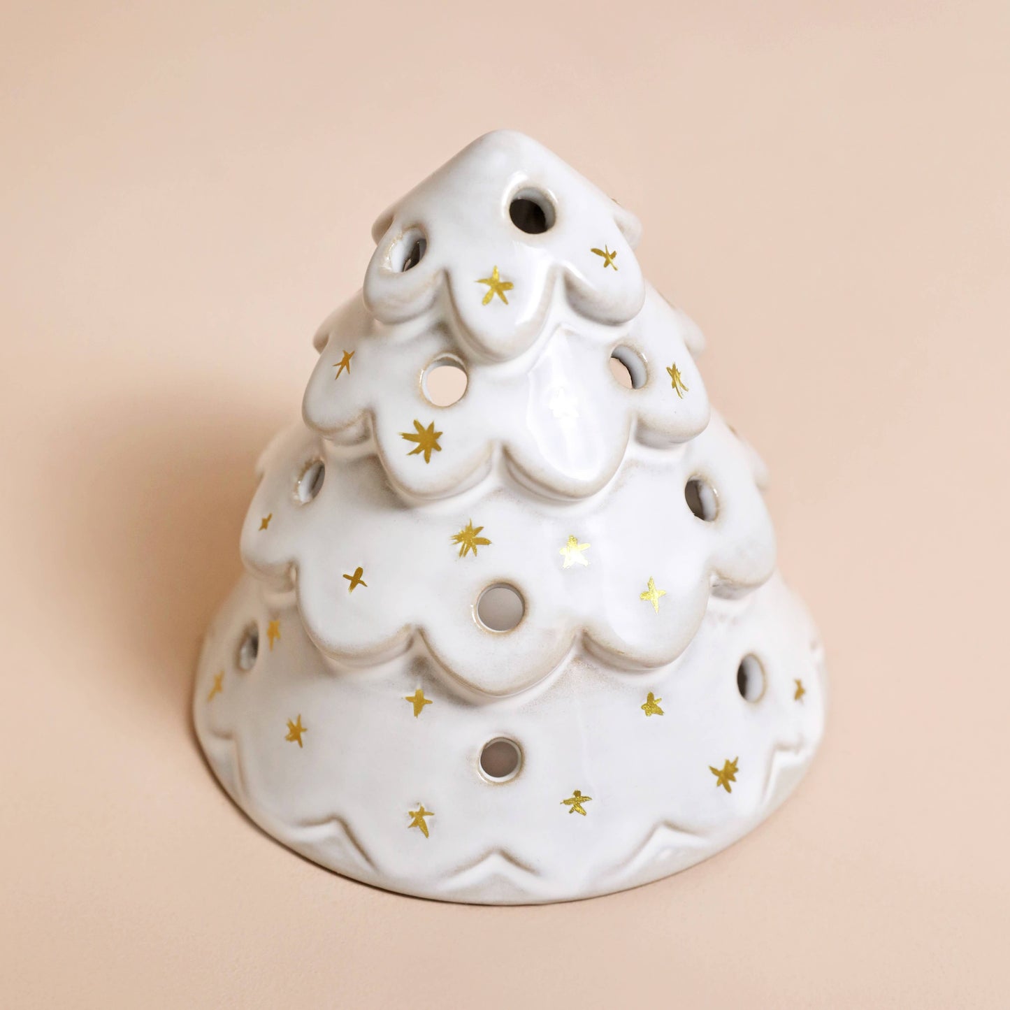 White Christmas Tree Tea Light Holder