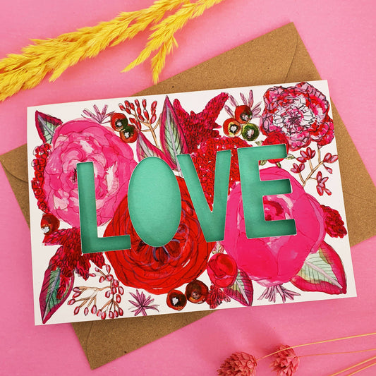 ‘Love’ Paper Cut Card