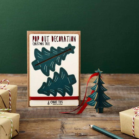 Pop Out Hanging Christmas Tree Card