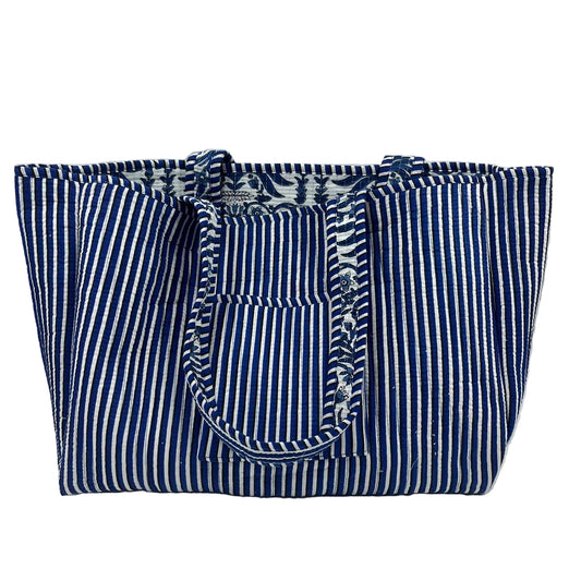 100% Cotton Kantha Quilted Boho Reversible (Small) Tote Bag