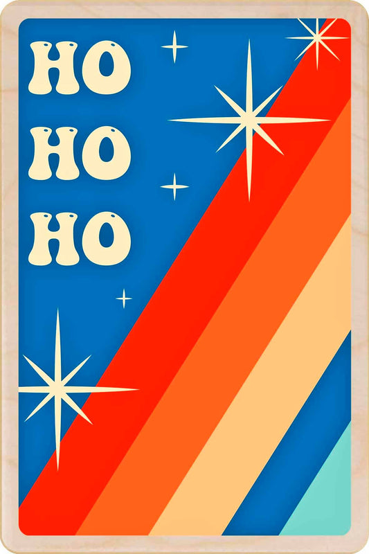 Ho Ho Ho Wooden Postcard |Stocking Filler