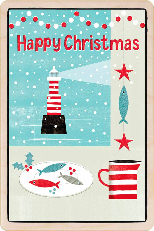 Lighthouse Wooden Postcard |Stocking Filler