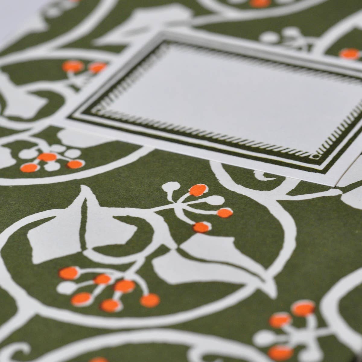 Swamp Green + Orange Ivy Print Notebook