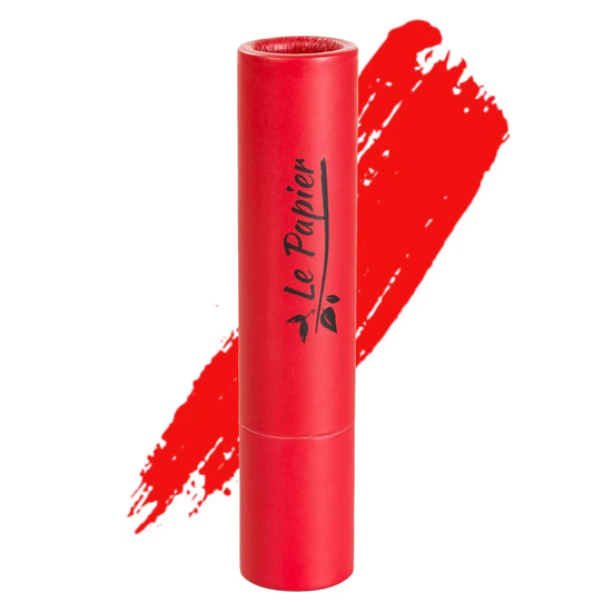 Plastic Free Matte Lipstick in Paper Tube - Classy Red 03