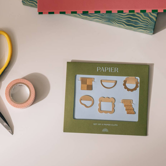 Curious Shapes Gold Metal Paperclips
