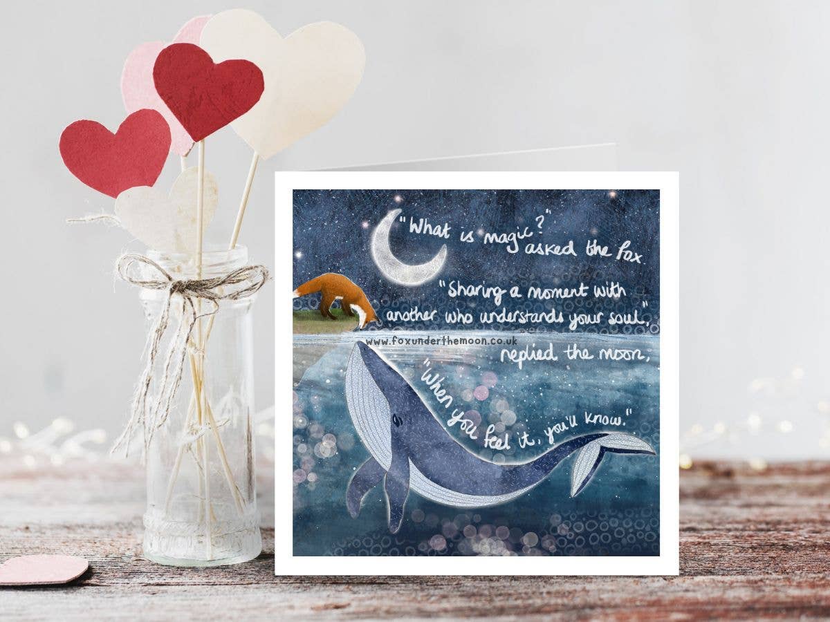 ‘Soul Mates’ Greeting Card - Fox Under The Moon