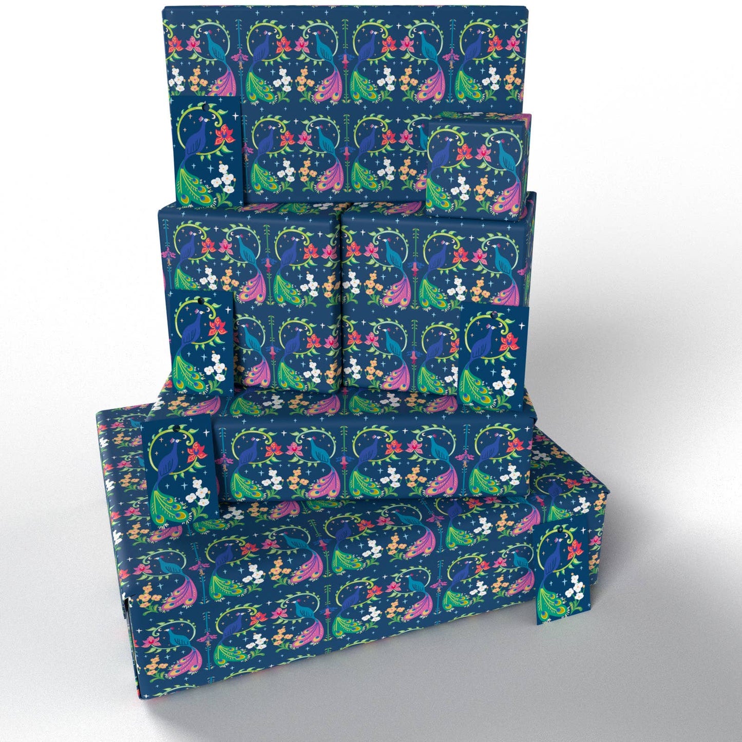 Purple Peacocks Wrapping Paper