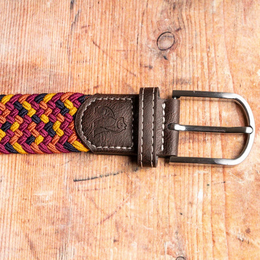Recycled Woven Belt - Orange Yellow Zig Zag
