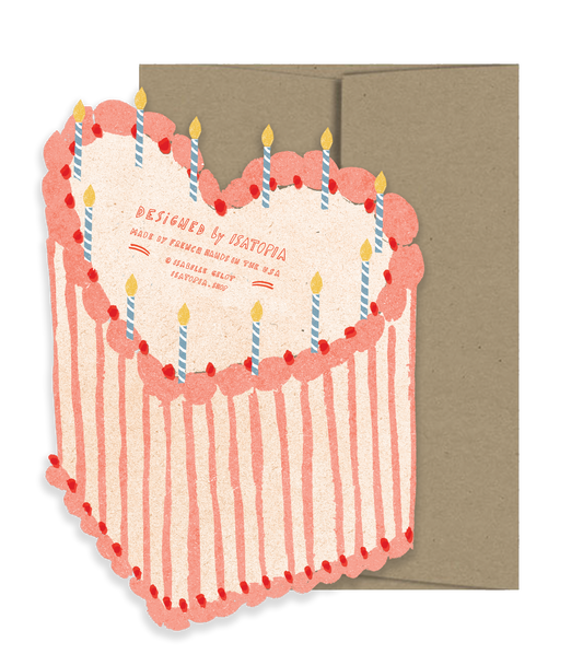 Heart Cake Cut Out Birthday Card