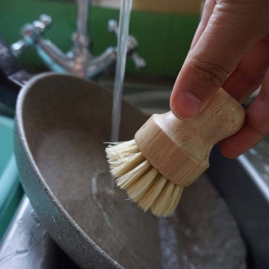 Wooden Pot Brush - Medium Firm Bristle