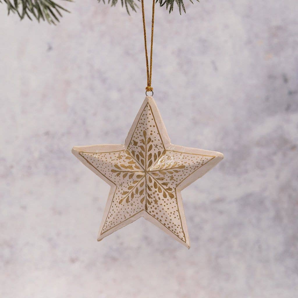 White Snowflake 3D Hanging Star