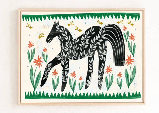 Folk Horse Art Print