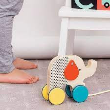 Jumping Jumbo Elephant Wooden Pull Along Toy