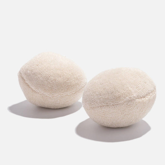 Pair of Eco Laundry Dryer Balls made from Waste Cotton Offcuts