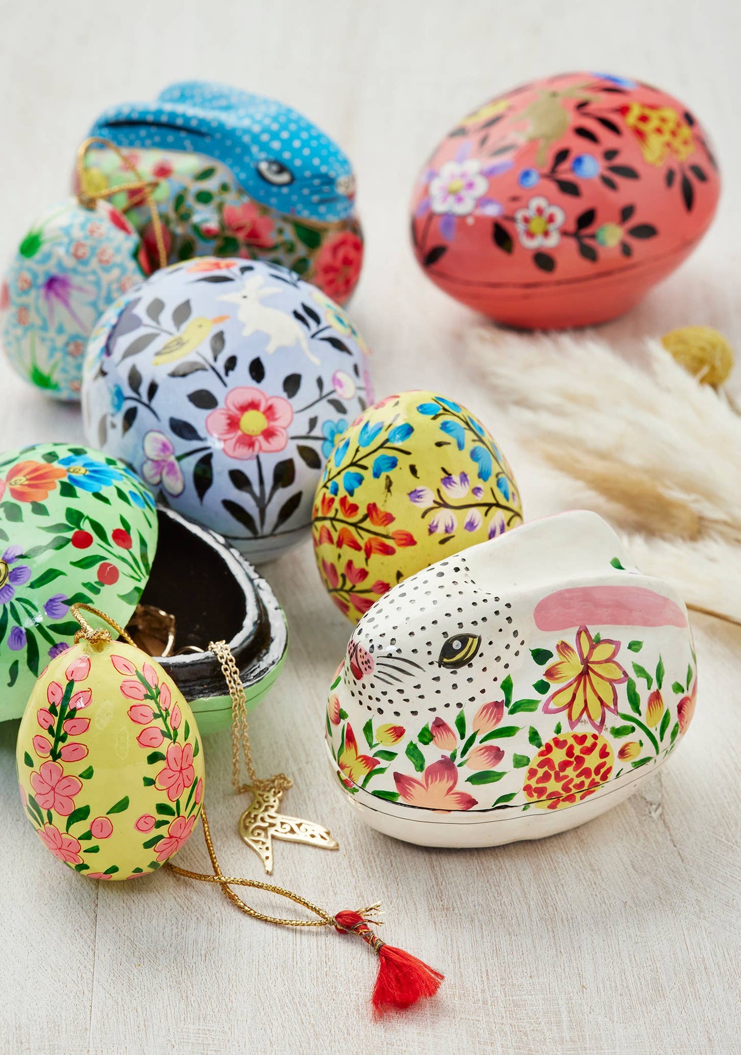 Kashmiri Hand Painted Egg Trinket Box