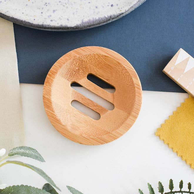Round Bamboo Soap Dish