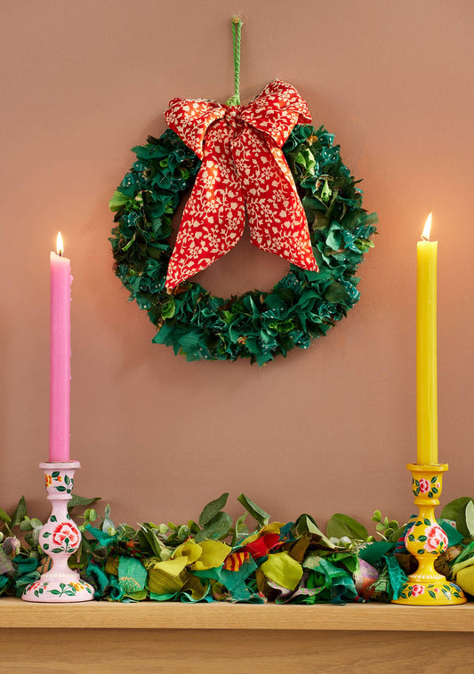 Small Recycled Sari Wreath