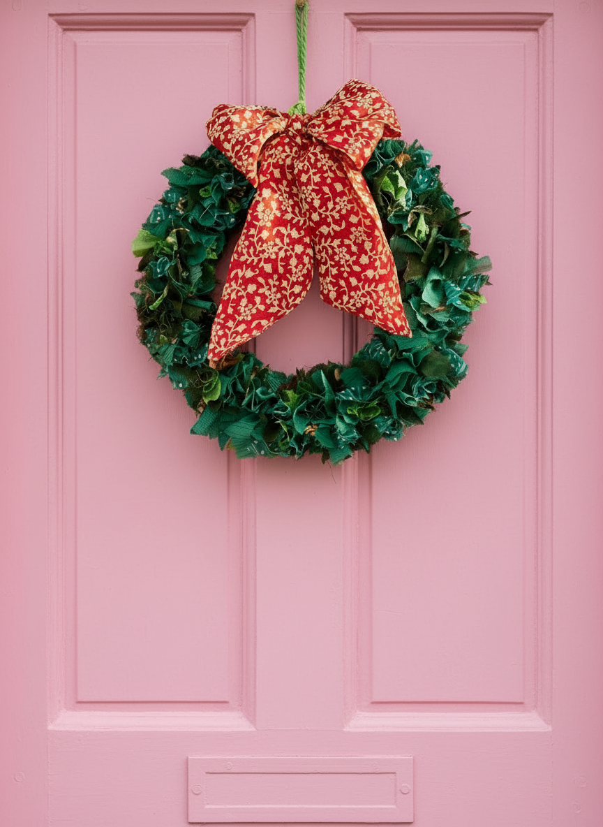 Small Recycled Sari Wreath