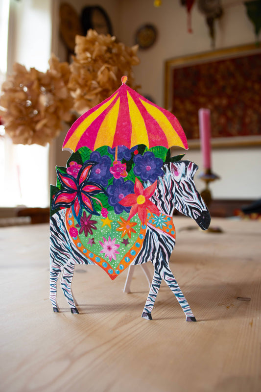 Zebra Parade Greeting Card
