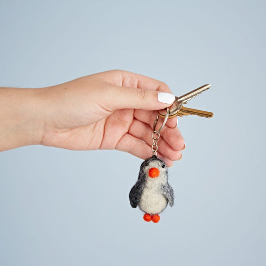 Handmade Felt Baby Penguin Keyring - Fairtrade