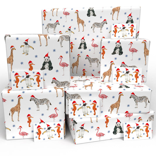 Christmas Party Animal Wrapping Paper