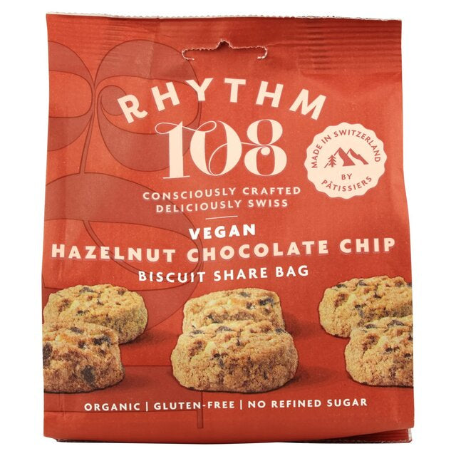 Rhythm 108 Swiss Vegan Hazelnut Chocolate Chip Biscuits Share Bag