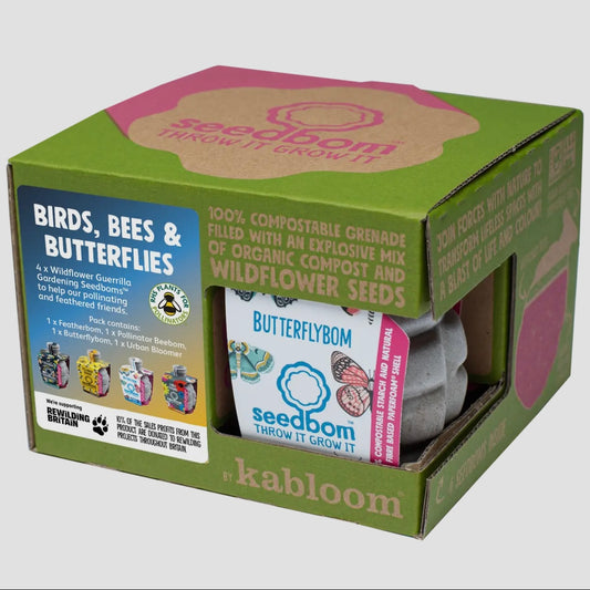 Birds, Bees & Butterflies 4 Pk Seedbom Wildflower Gift Set