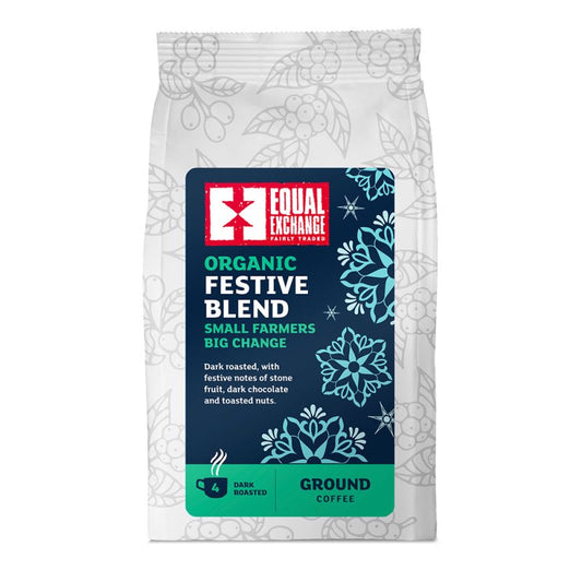 Equal Exchange Festive Blend Ground Coffee Fairly Traded.