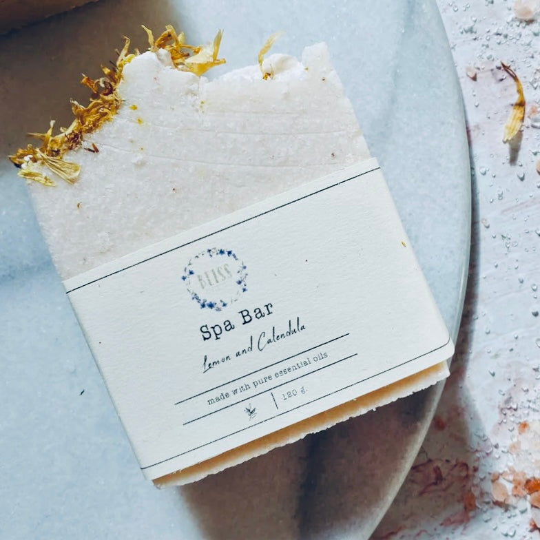 Handmade Lemon and Calendula Large Loaf Spa Bar