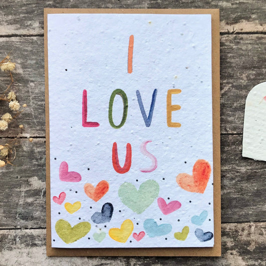 I Love Us Plantable Card