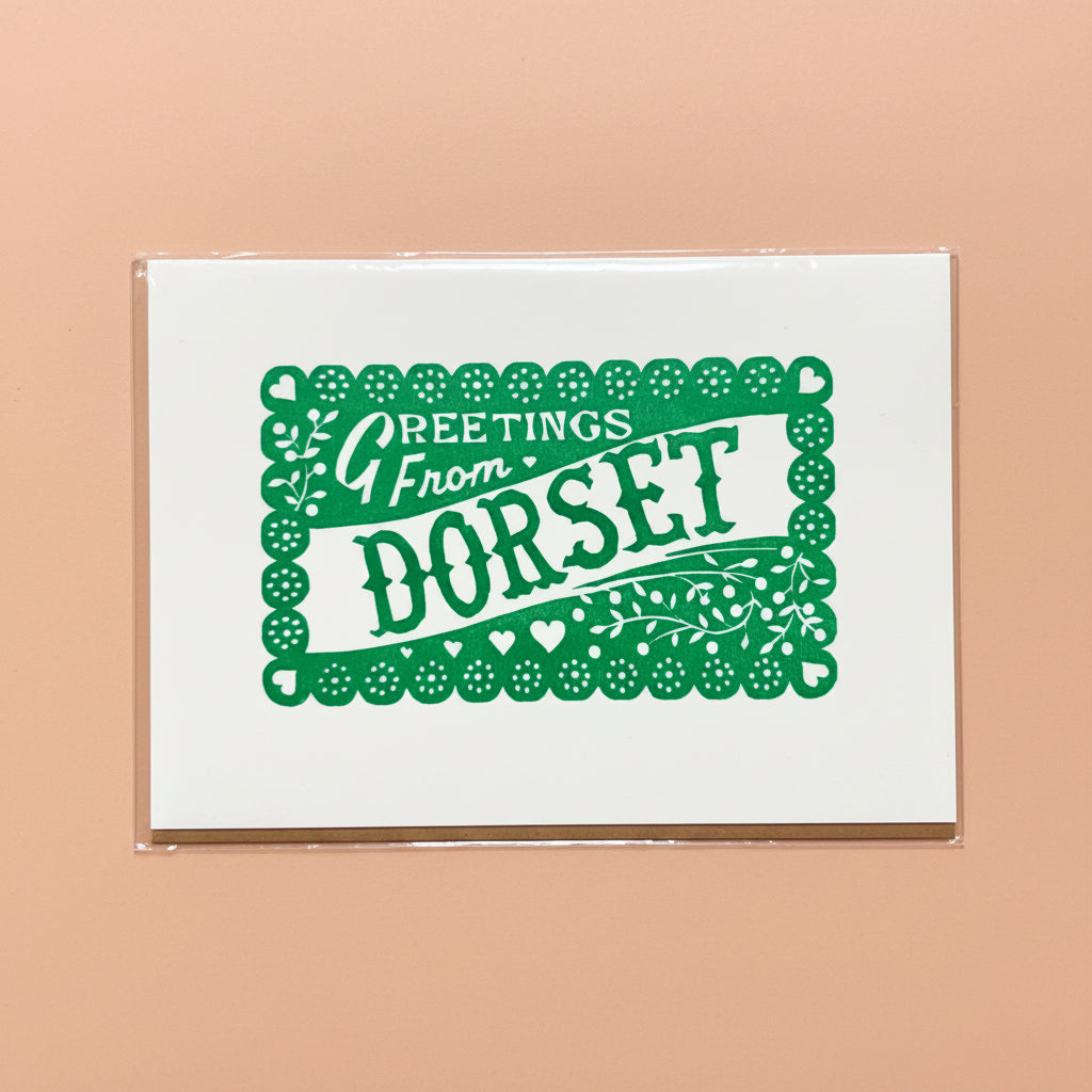 Local ‘Greetings From Weymouth’ Linocut Greeting Card