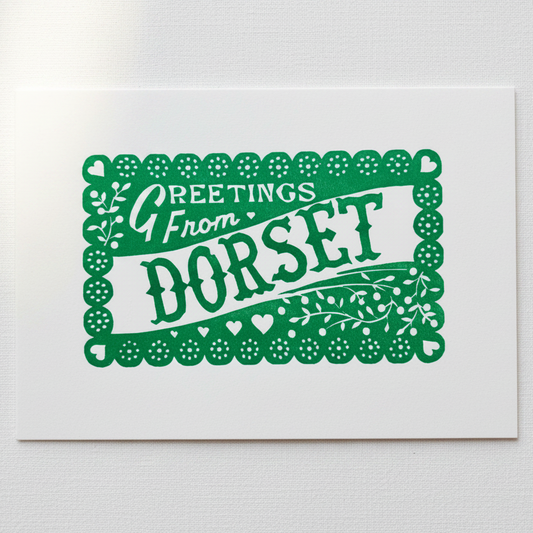 Local ‘Greetings From Dorset’ Linocut Greeting Card