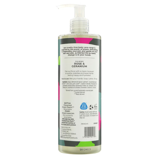 Alter/Native By Suma Hand Wash - Rose & Geranium
