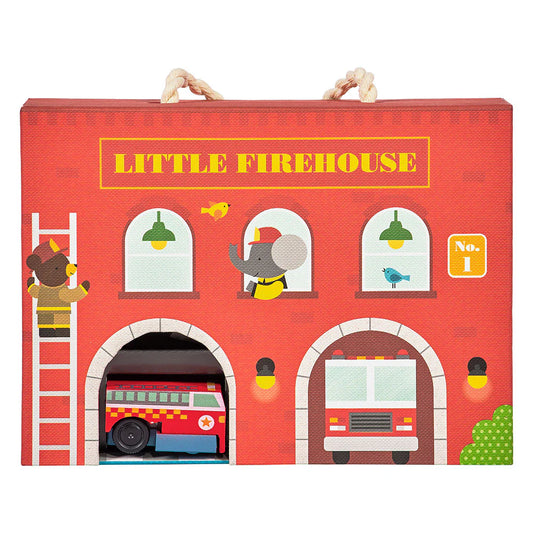 Petit Collage Firehouse Wind Up and Go Playset