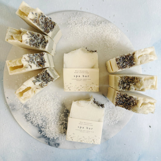 Handmade Lavender & Green Clay Large Loaf Spa Bar