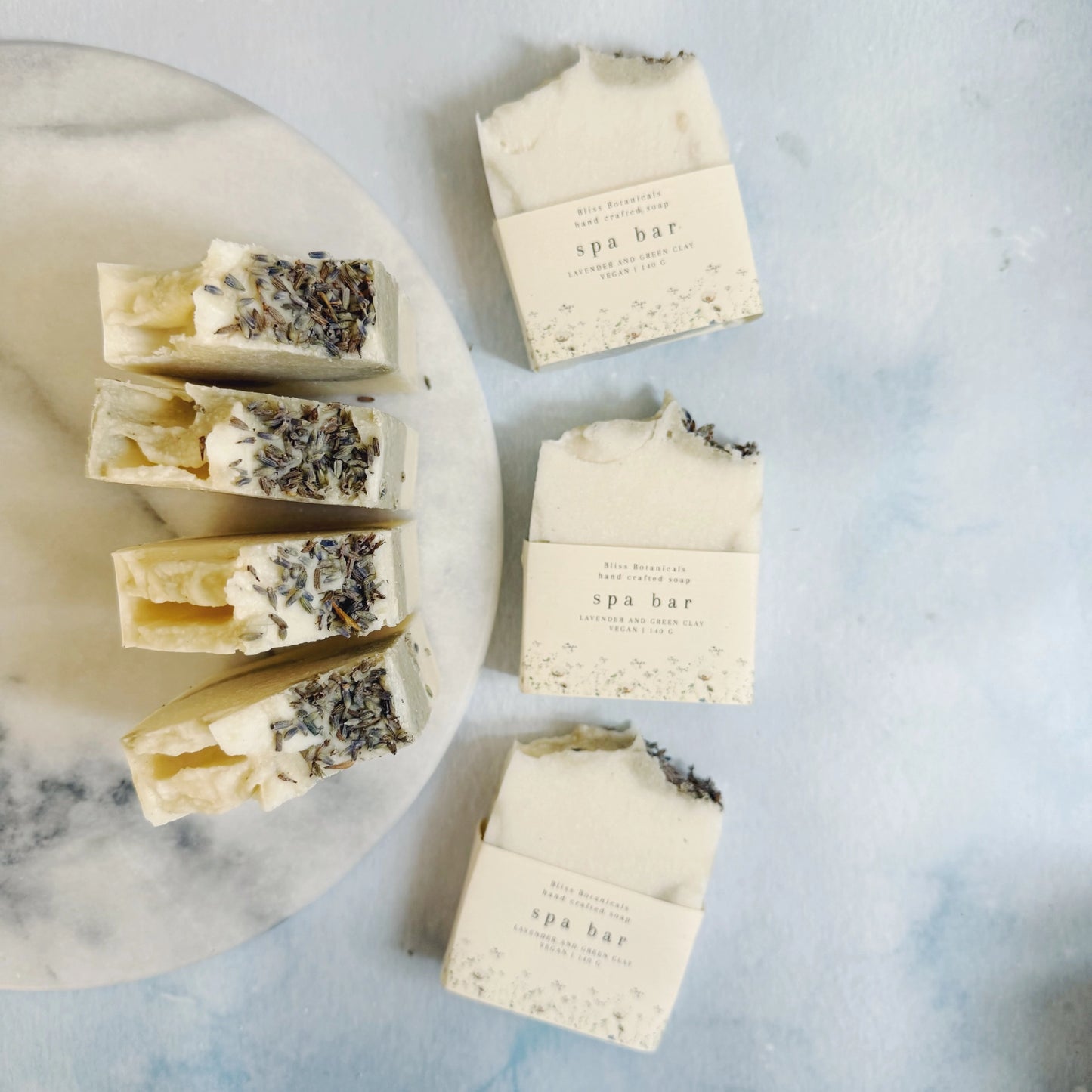 Handmade Lavender & Green Clay Large Loaf Spa Bar