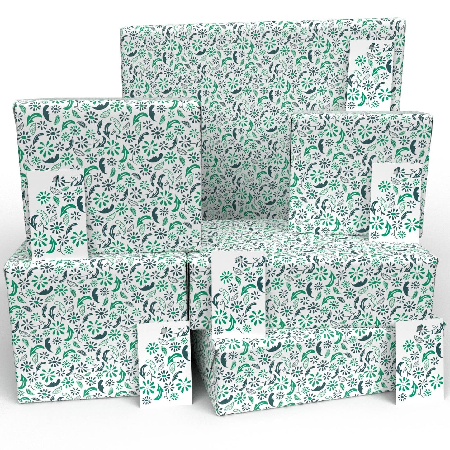 Green Ditsy Gift Wrapping Paper