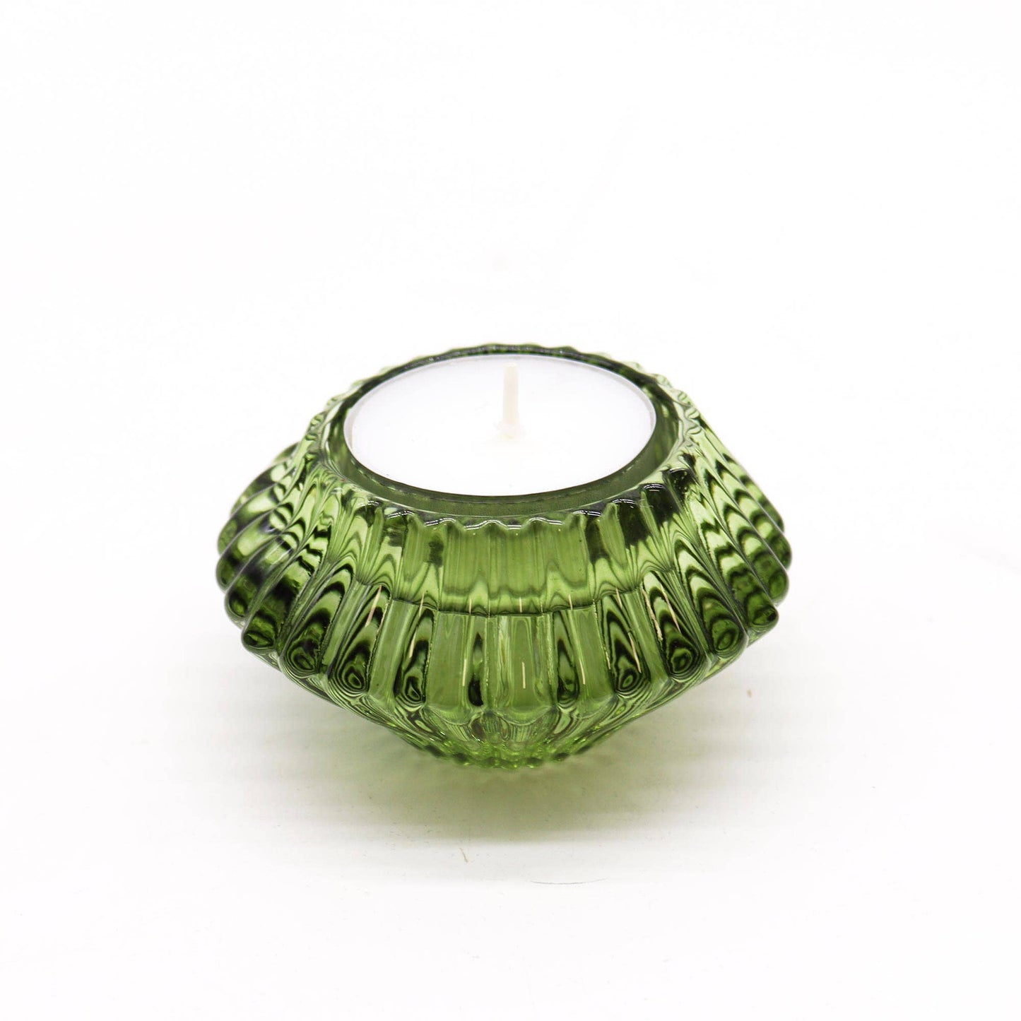 Emerald Glass Candle & Tealight Holder