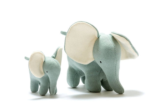 Ellis the Elephant Knitted Organic Cotton Toy
