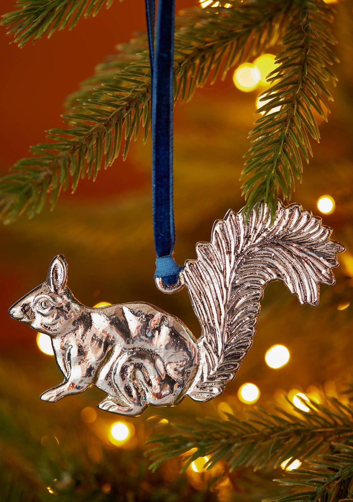 Silver Metal Squirrel Decoration