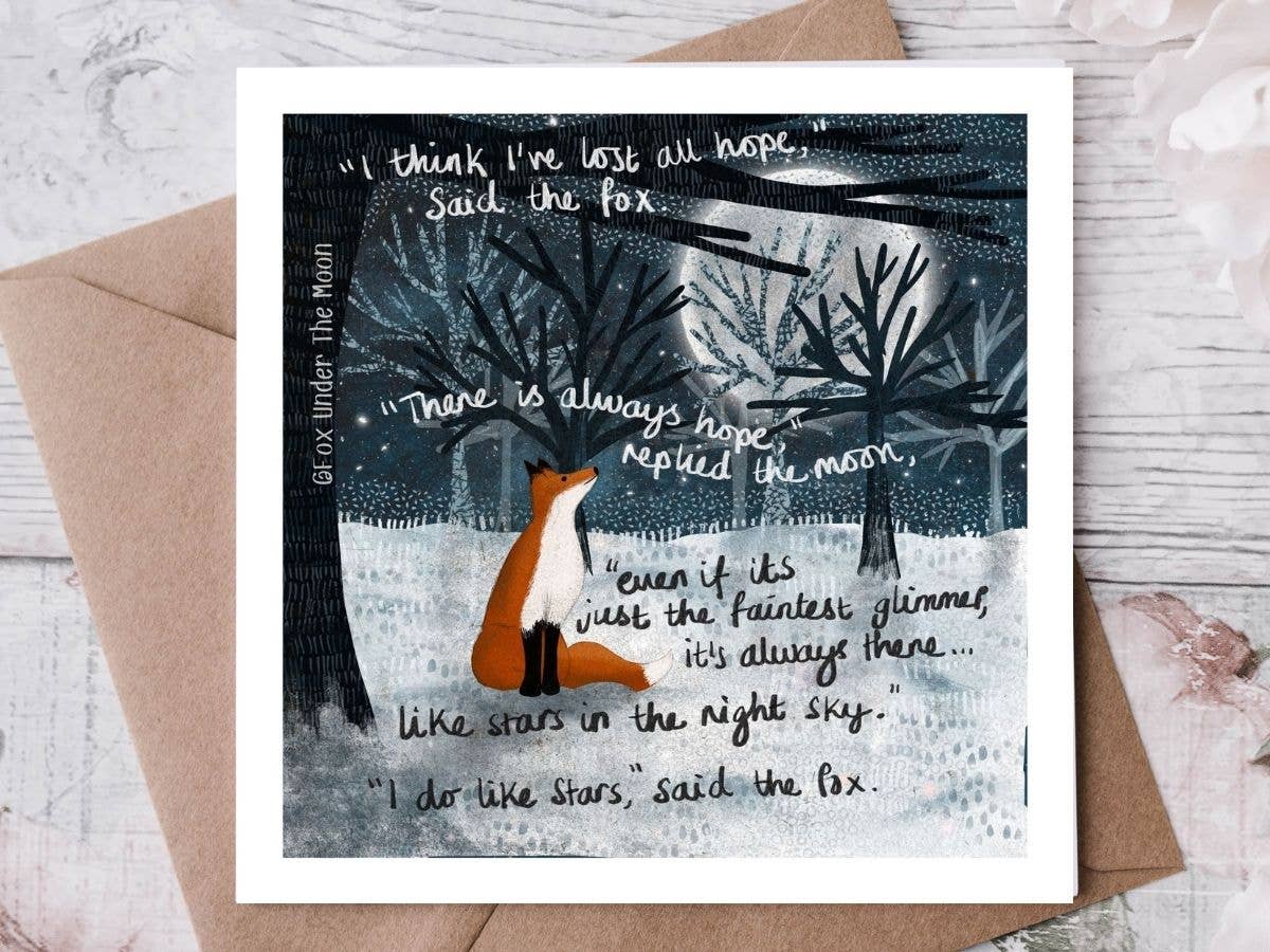Hope Greeting Card - Fox Under The Moon