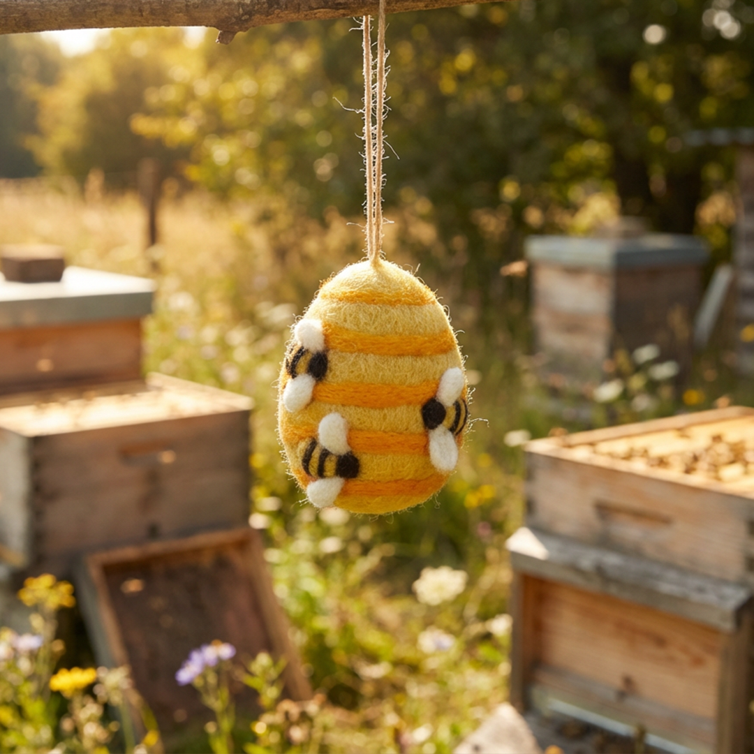 Fairtrade Busy Beehive Felt Decoration