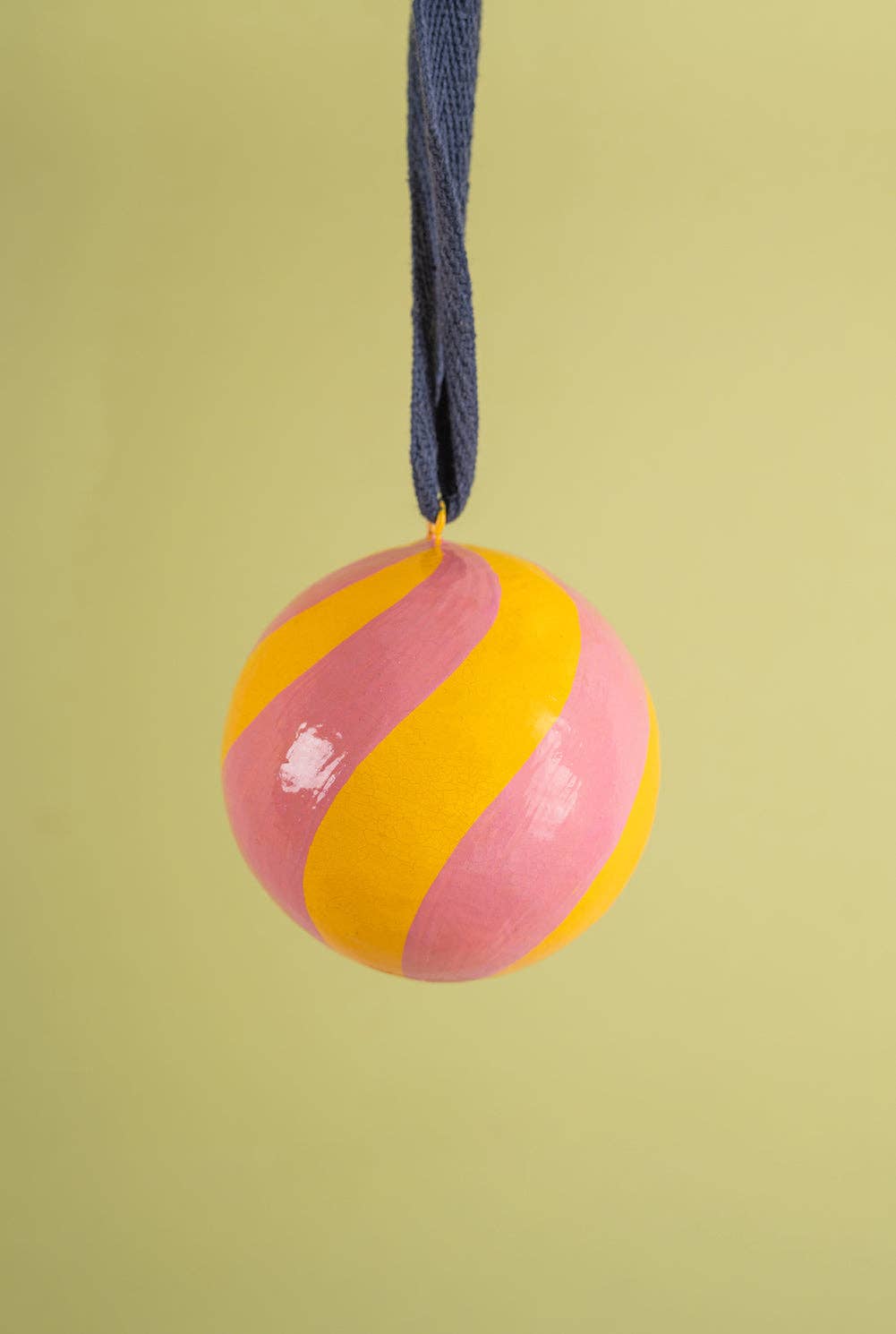 Apricot & Bubblegum Candycane Bauble