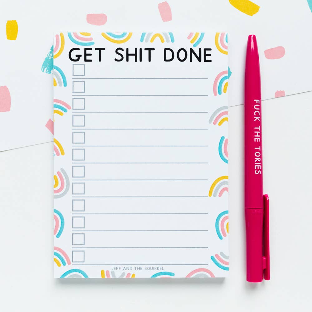 Fuck The Tories Recycled Eco Ballpoint Pen Pink